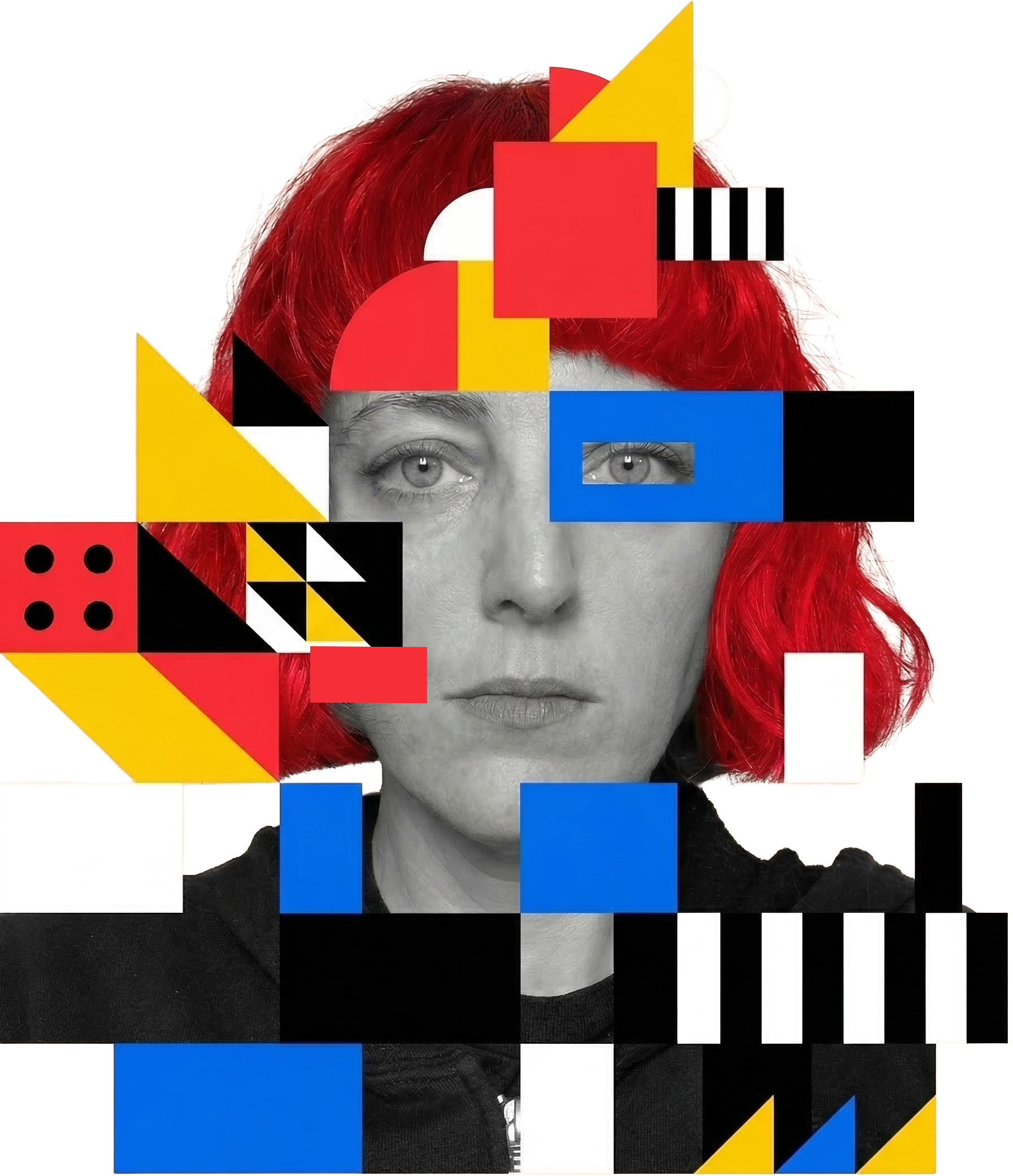 Rachel Bresson - Product Designer - Bauhaus-inspired collage portrait